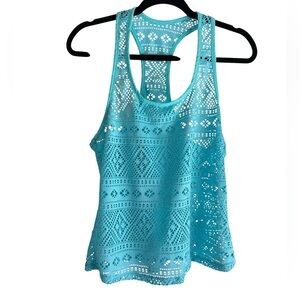 Aqua Lace Razorback Top
